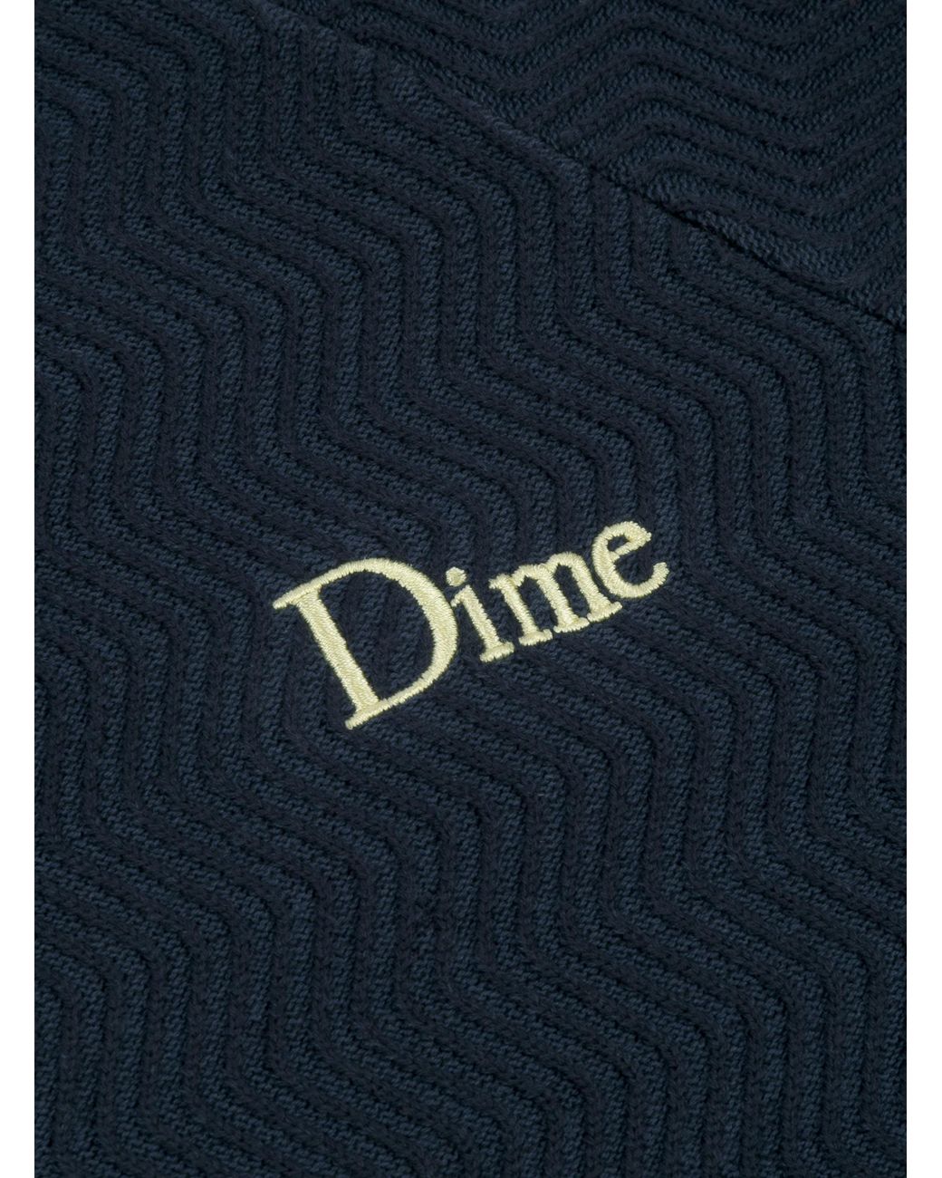 Dime Wave Cable Knit Sweater Navy in Blue for Men | Lyst