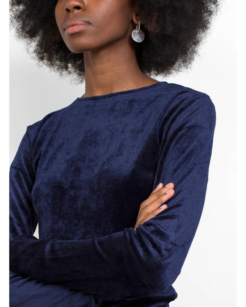 Baserange Velvet Omo Long Sleeve Velour Tee in Blue | Lyst Baserange Velvet Omo Long Sleeve Velour Tee in Blue | Lyst