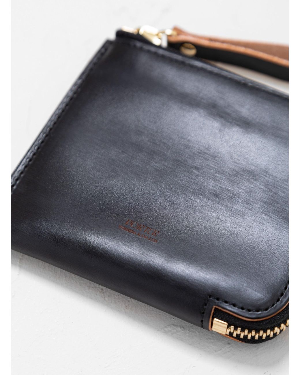 Porter-Yoshida and Co Film Leather Zip Wallet Black for Men | Lyst