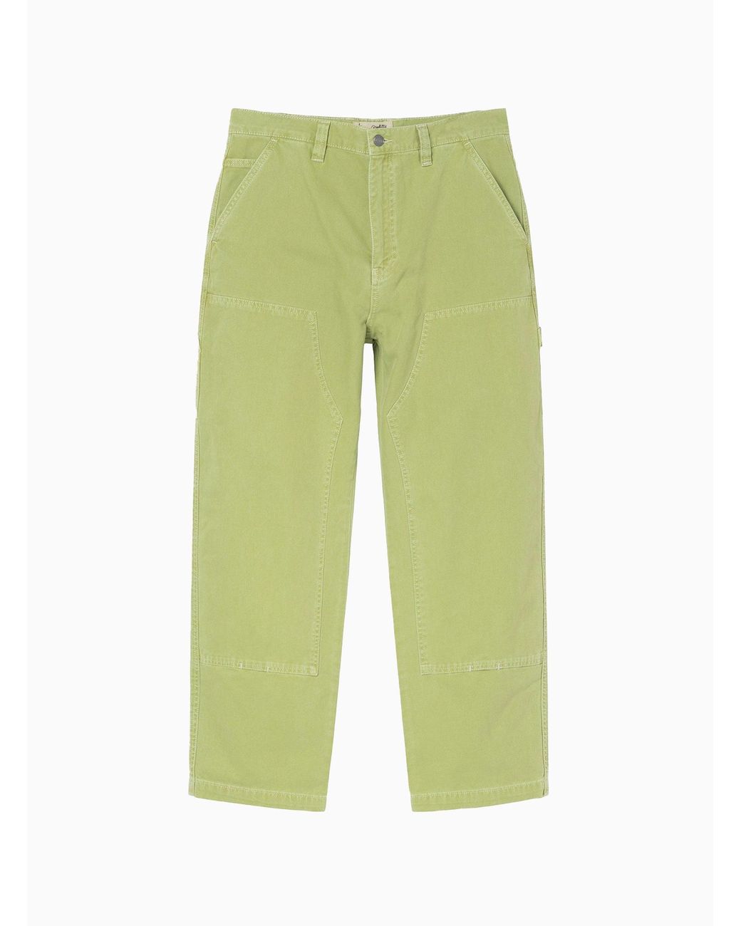 Stussy Stone Washed Canvas Work Pant Lime in Green for Men | Lyst