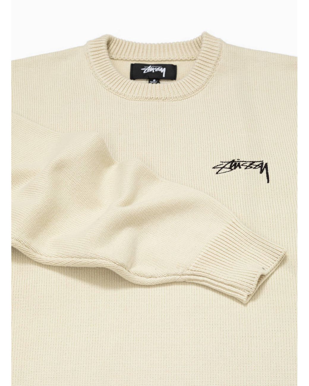 Stussy Care Label Sweater Natural for Men | Lyst