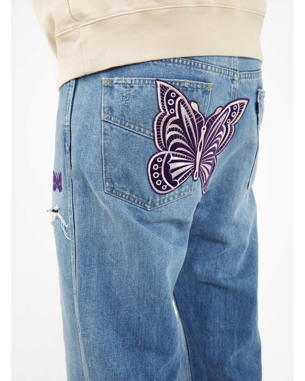 Needles Papillon Patches Straight 13oz Jean Indigo in Blue for Men | Lyst  Canada