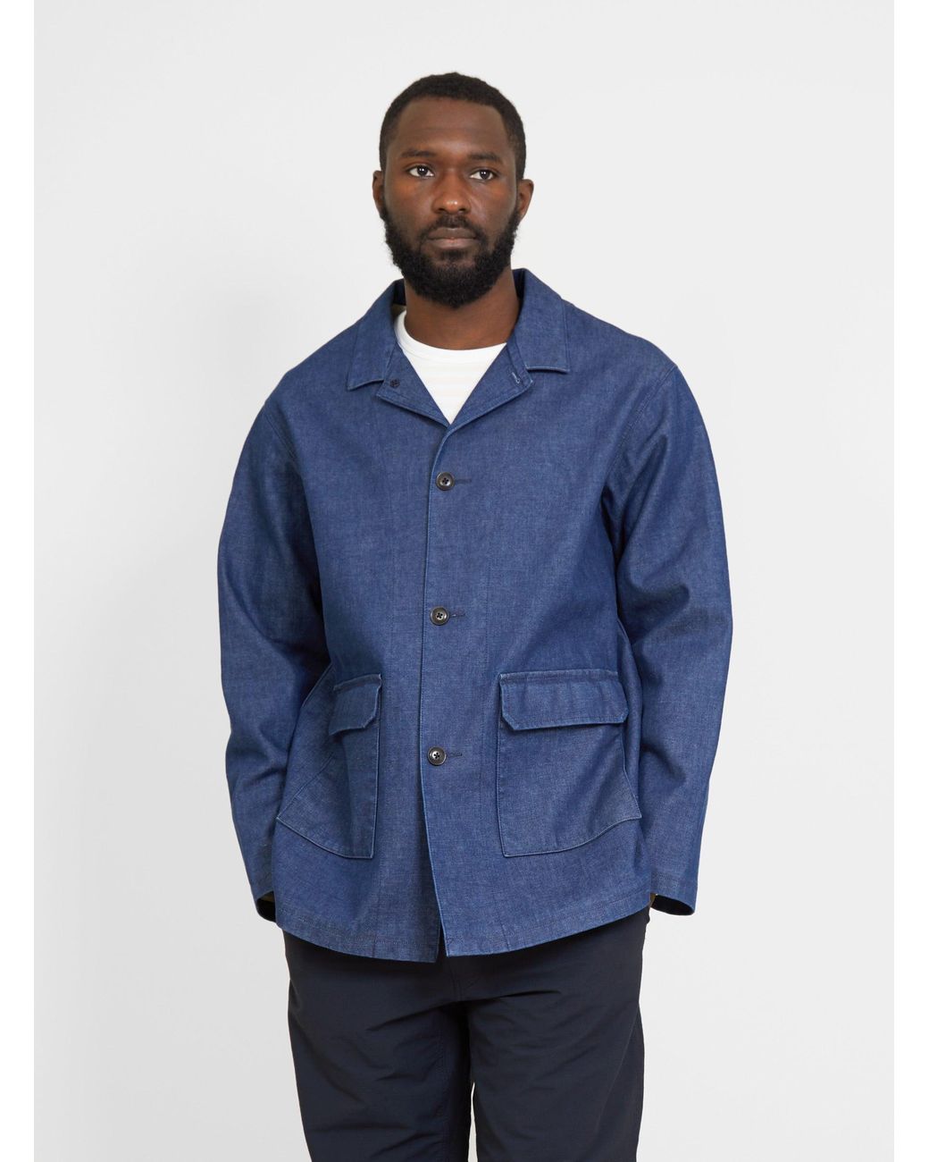 Nanamica Denim Field Jacket Indigo in Blue for Men | Lyst