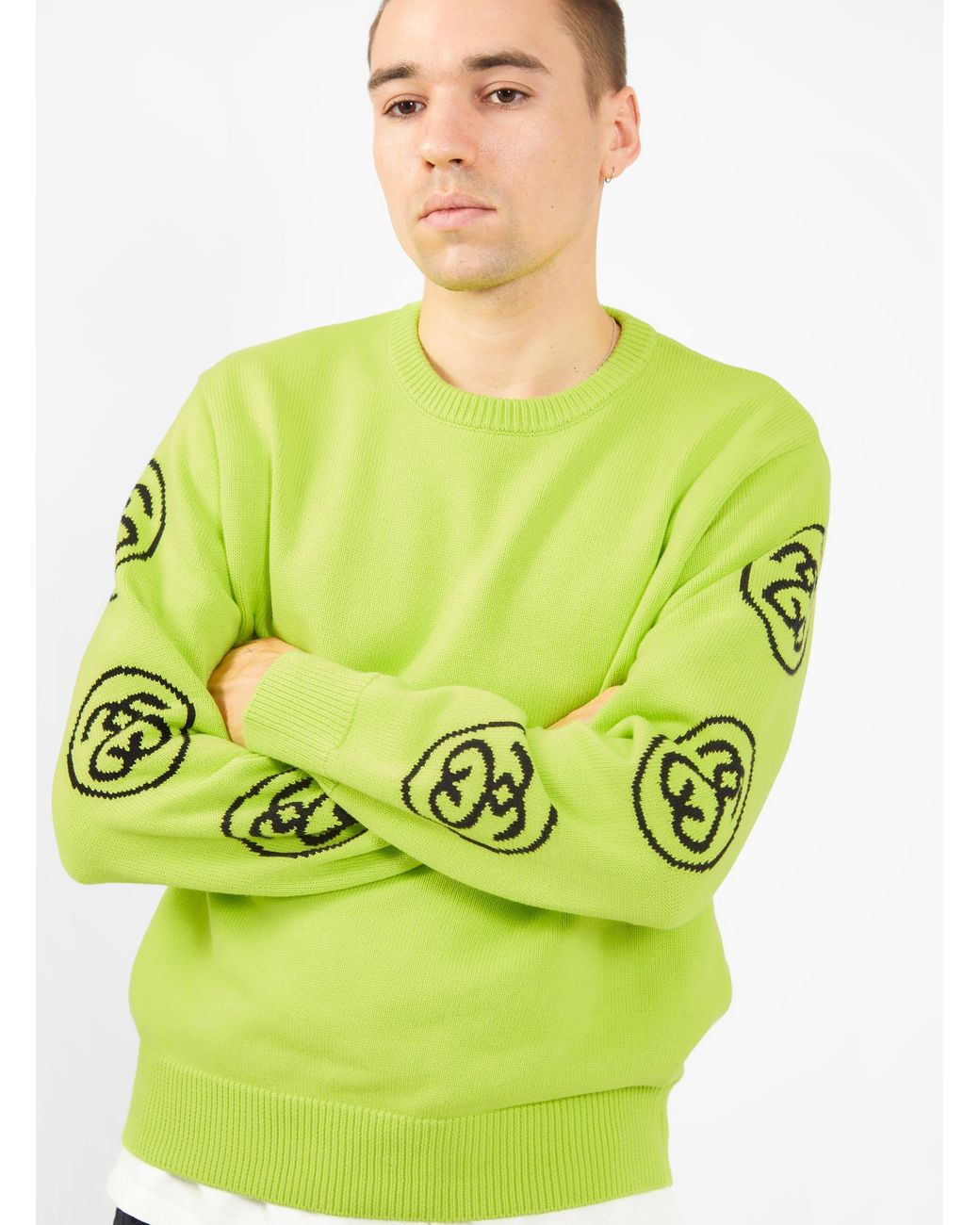 Stussy Ss Link Sweater Lime Green for Men | Lyst Canada