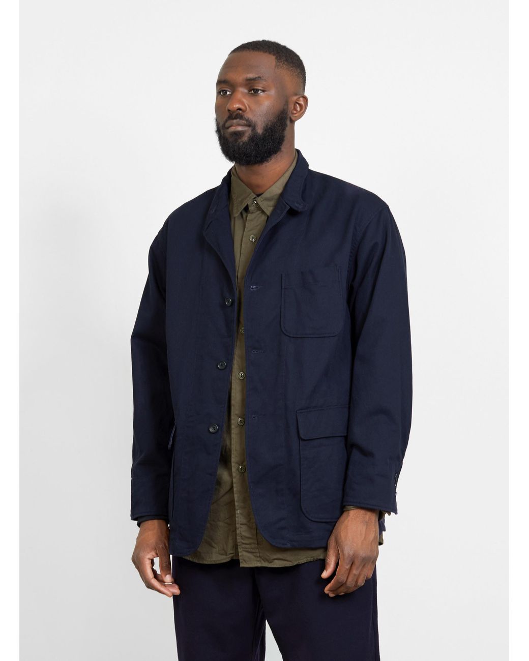 Engineered Garments Heavy Twill Loiter Jacket Navy in Blue for Men