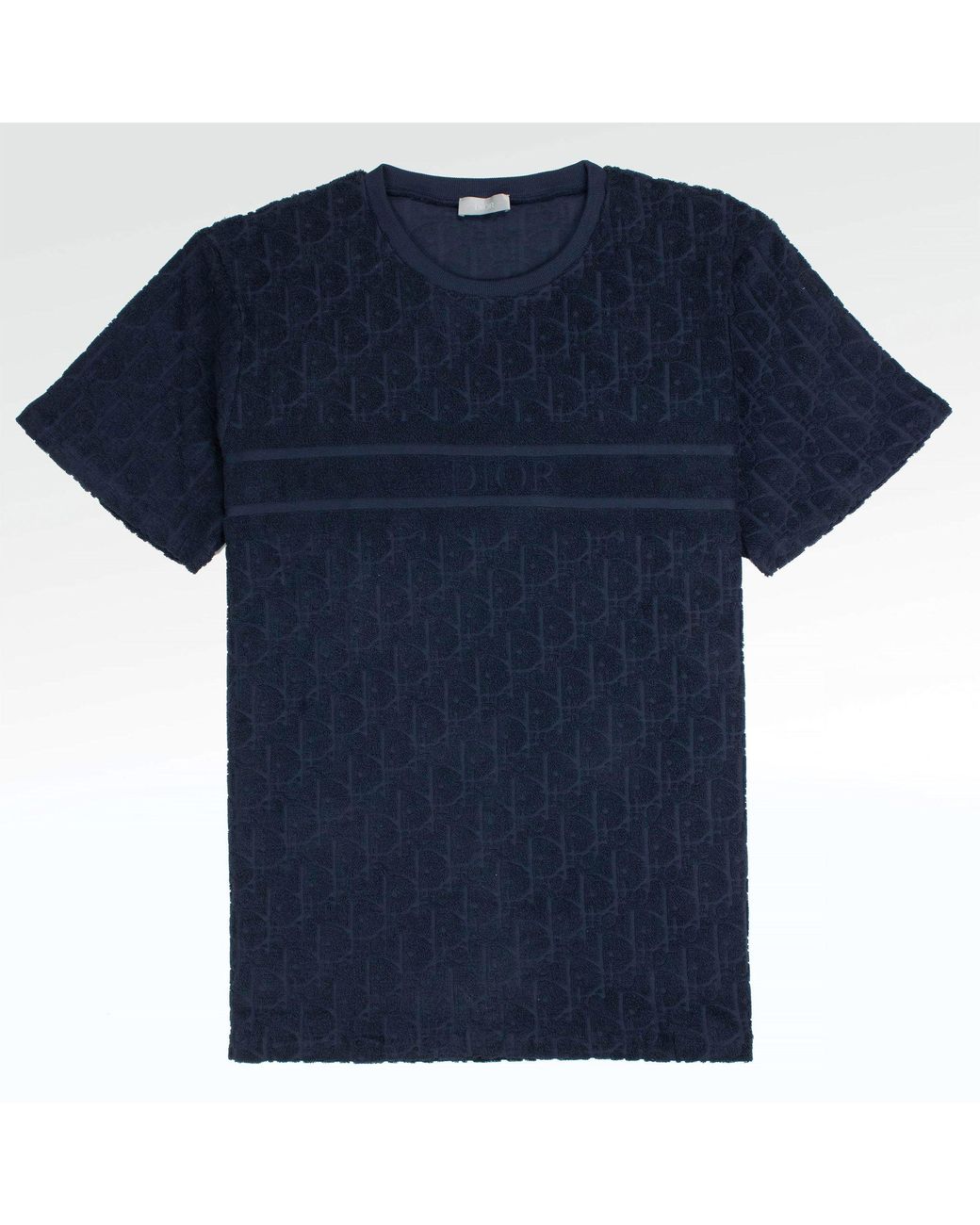 Dior Cotton Oblique Towelling Navy T Shirt in Blue for Men - Lyst
