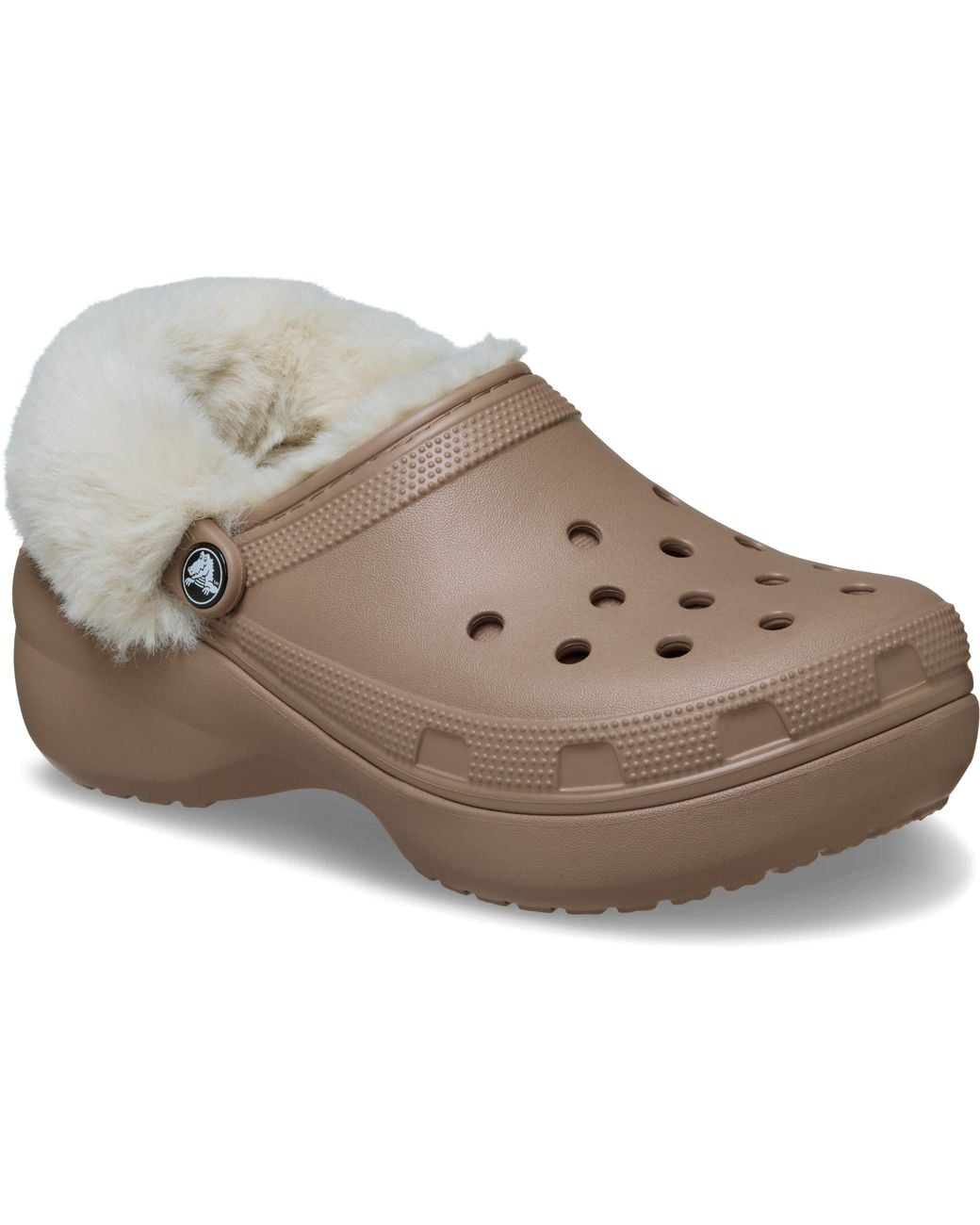 CROCSTM Black Classic Platform Fuzz Lined Clog