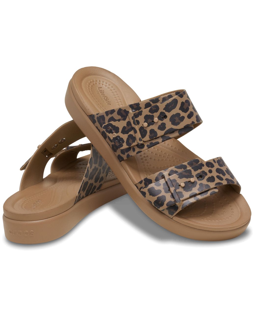 CROCSTM Black Brooklyn Buckle Low Low Animal Sandal