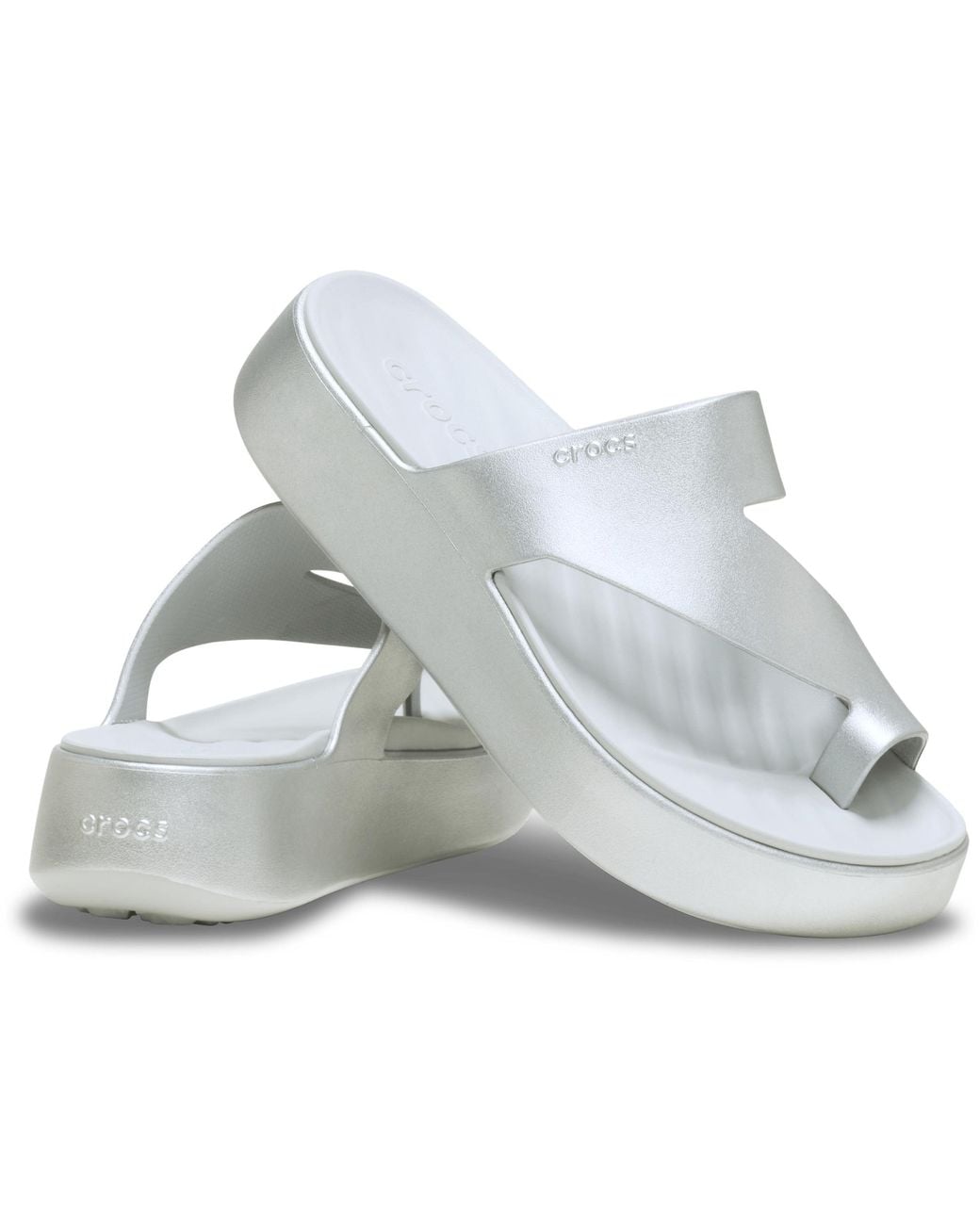 CROCSTM Black Getaway Metallic Platform Toe Loop