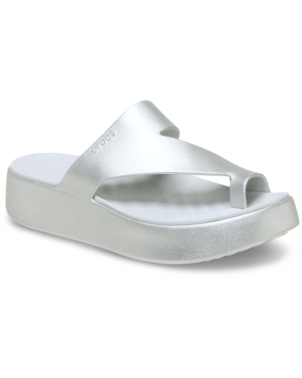 CROCSTM Black Getaway Metallic Platform Toe Loop