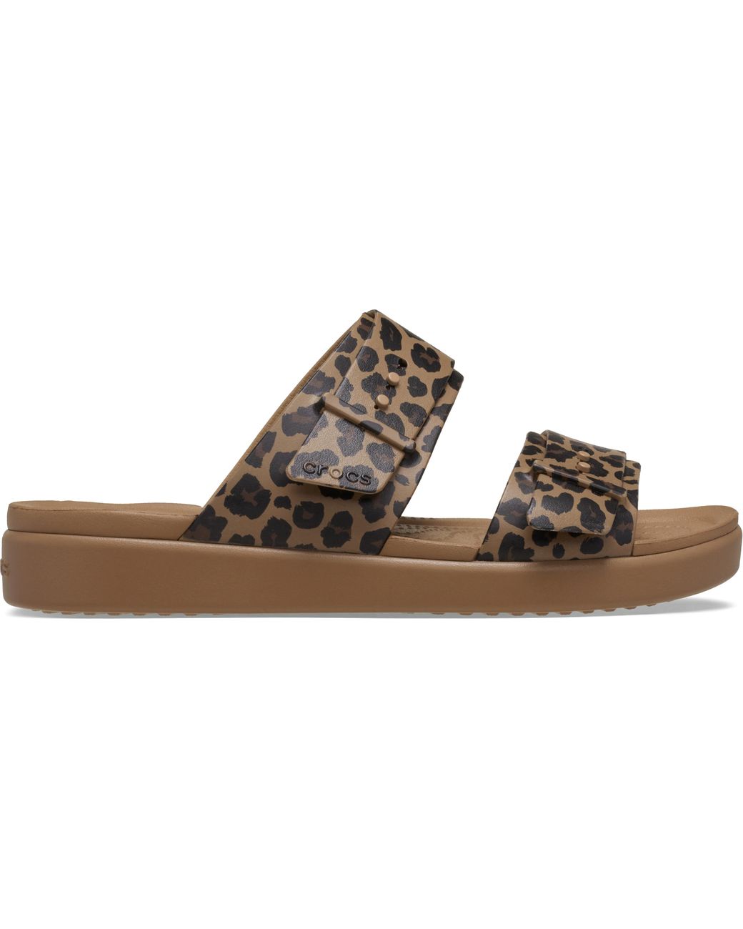 CROCSTM Black Brooklyn Buckle Low Low Animal Sandal