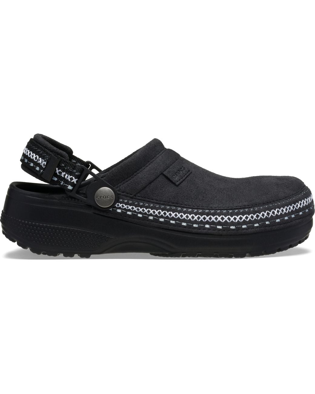 CROCSTM Black Crafted Vegan Suede Stitch