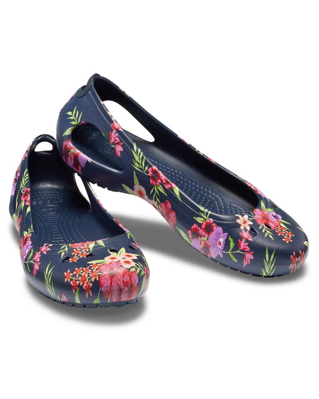 Crocs Tropical Floral navy Women s Kadee Printed Flat in Blue Lyst