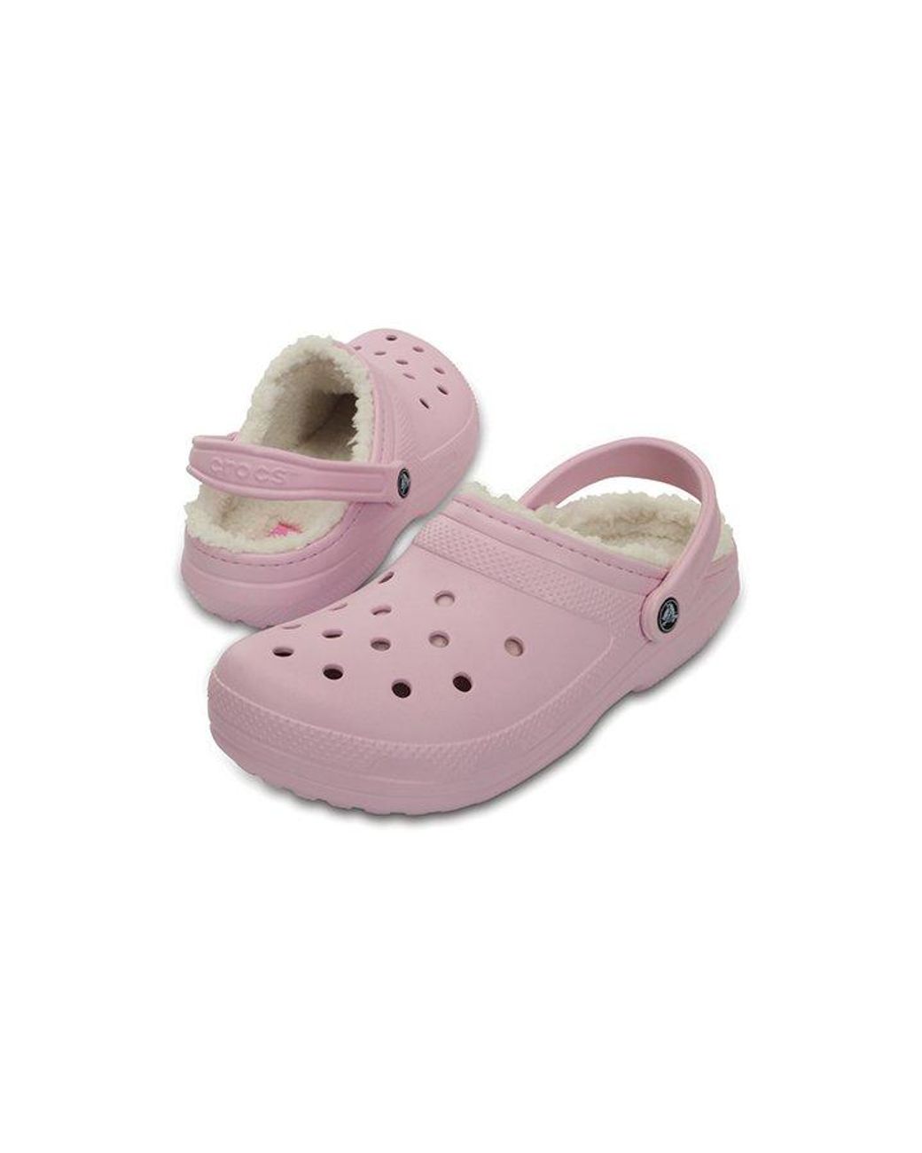 Crocs™ Classic Fuzz-lined Clog in Pink | Lyst