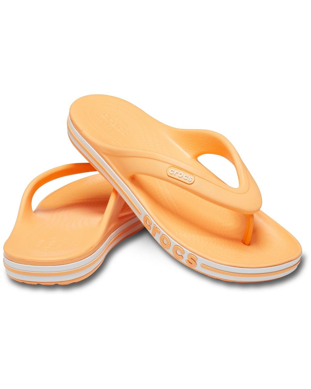 orange croc flip flops