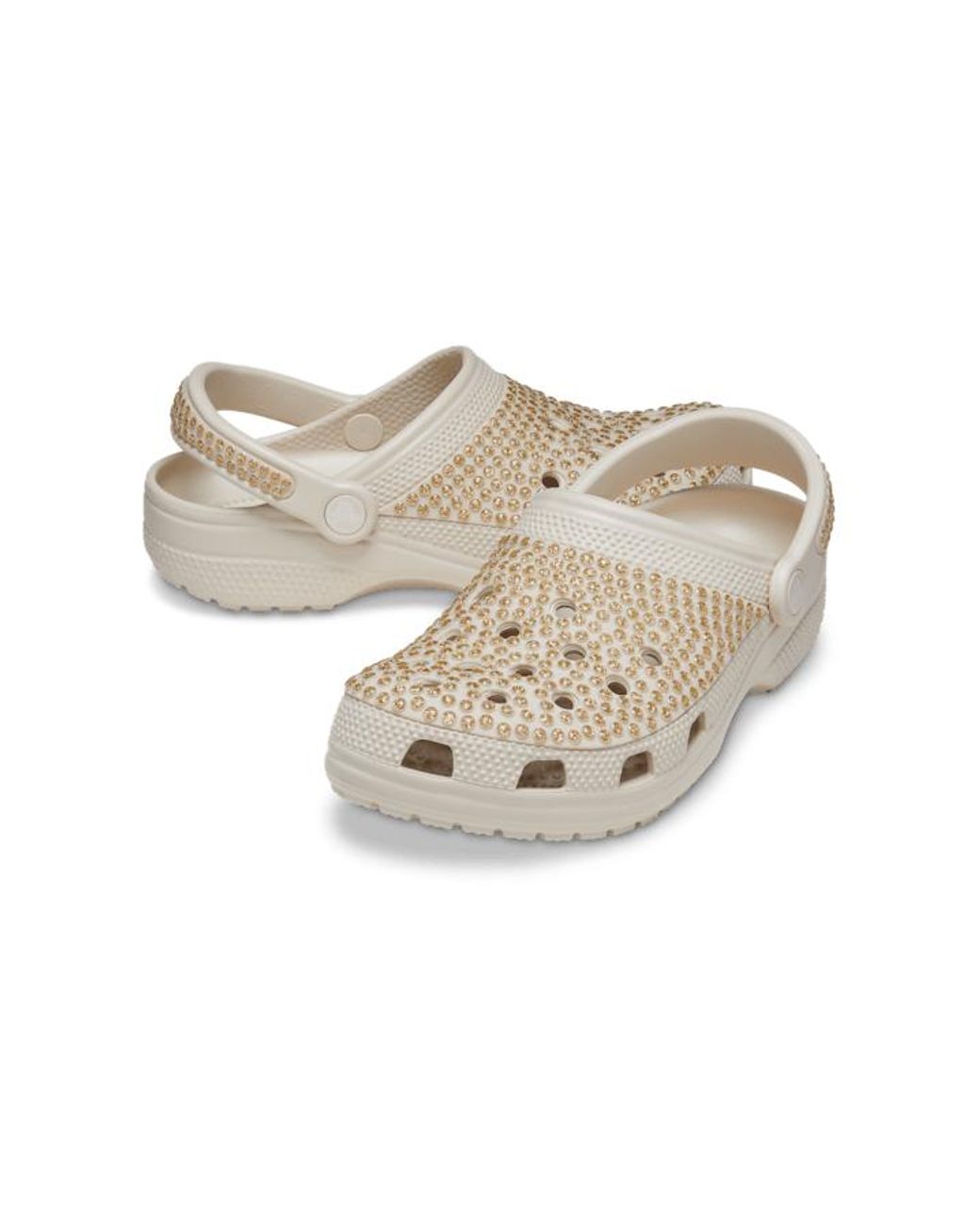 White crocs with leopard strap sale