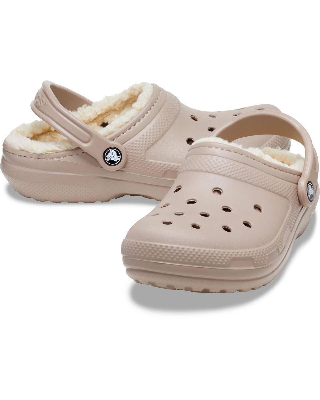 CROCSTM Black Classic Lined Clog; Mushroom Bone