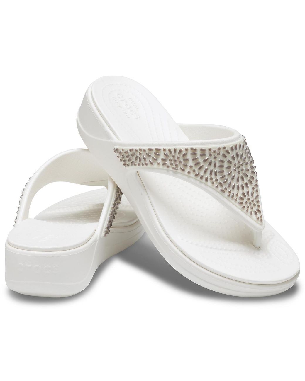 diamante wedge flip flops