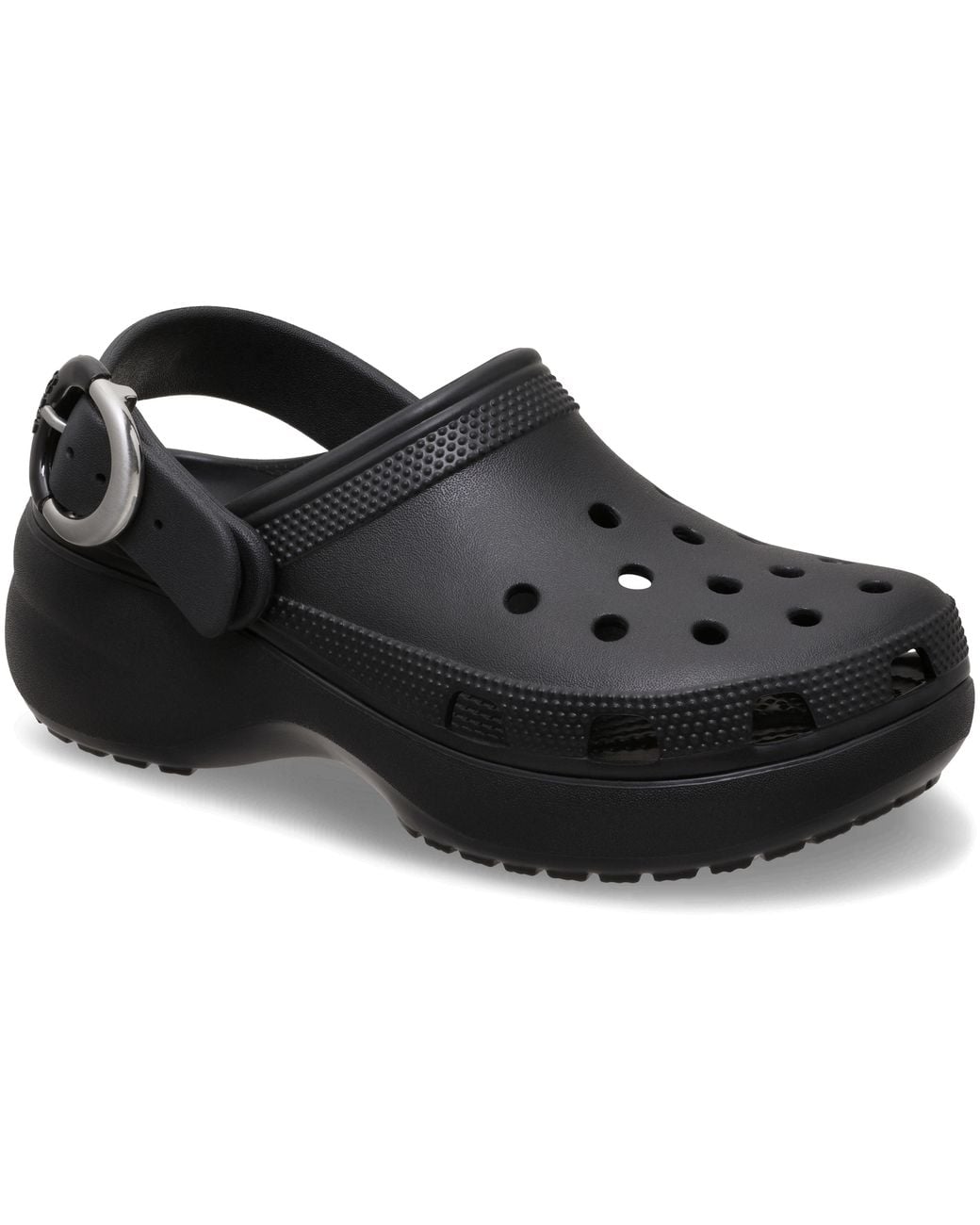 CROCSTM Black Classic Platform Studded Buckle