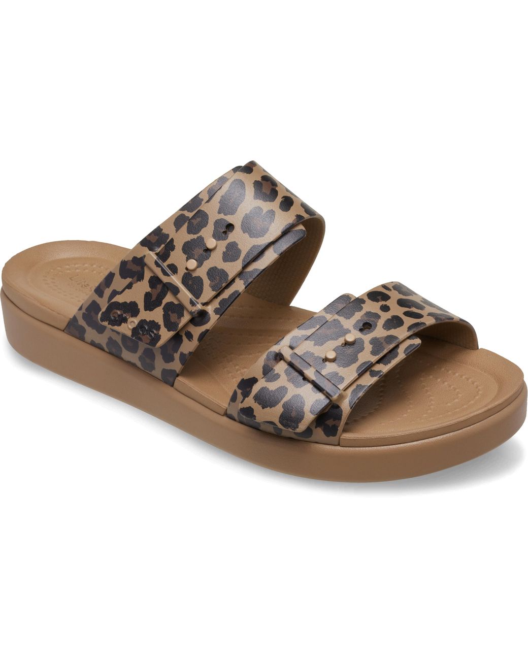 CROCSTM Black Brooklyn Buckle Low Low Animal Sandal