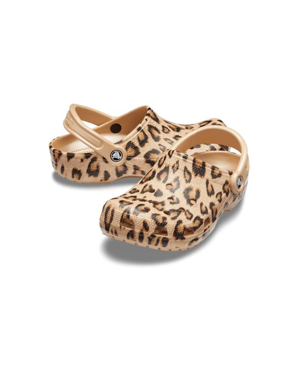 crocs leopard gold