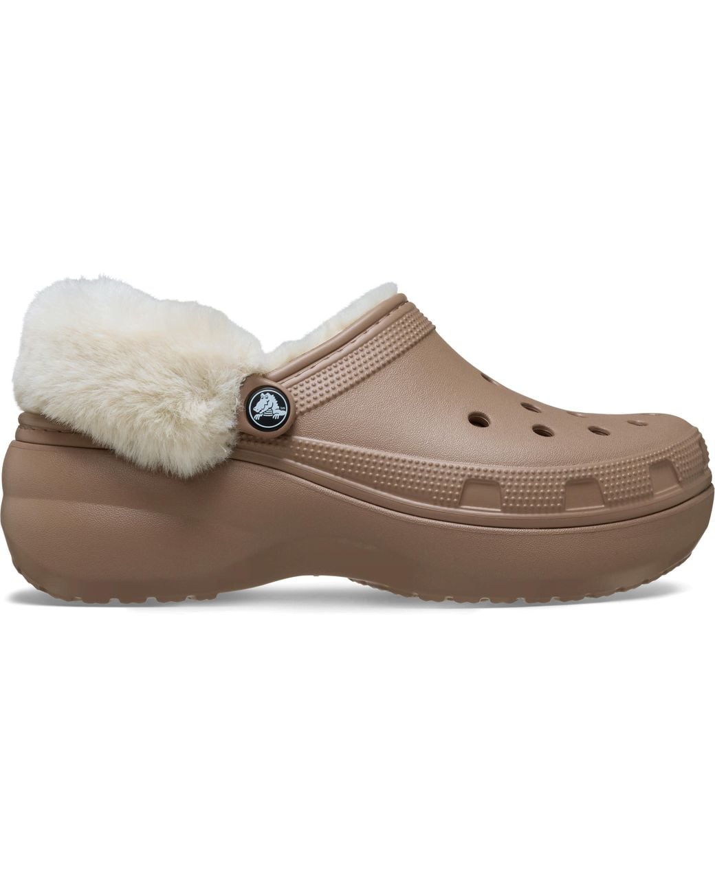 CROCSTM Black Classic Platform Fuzz Lined Clog