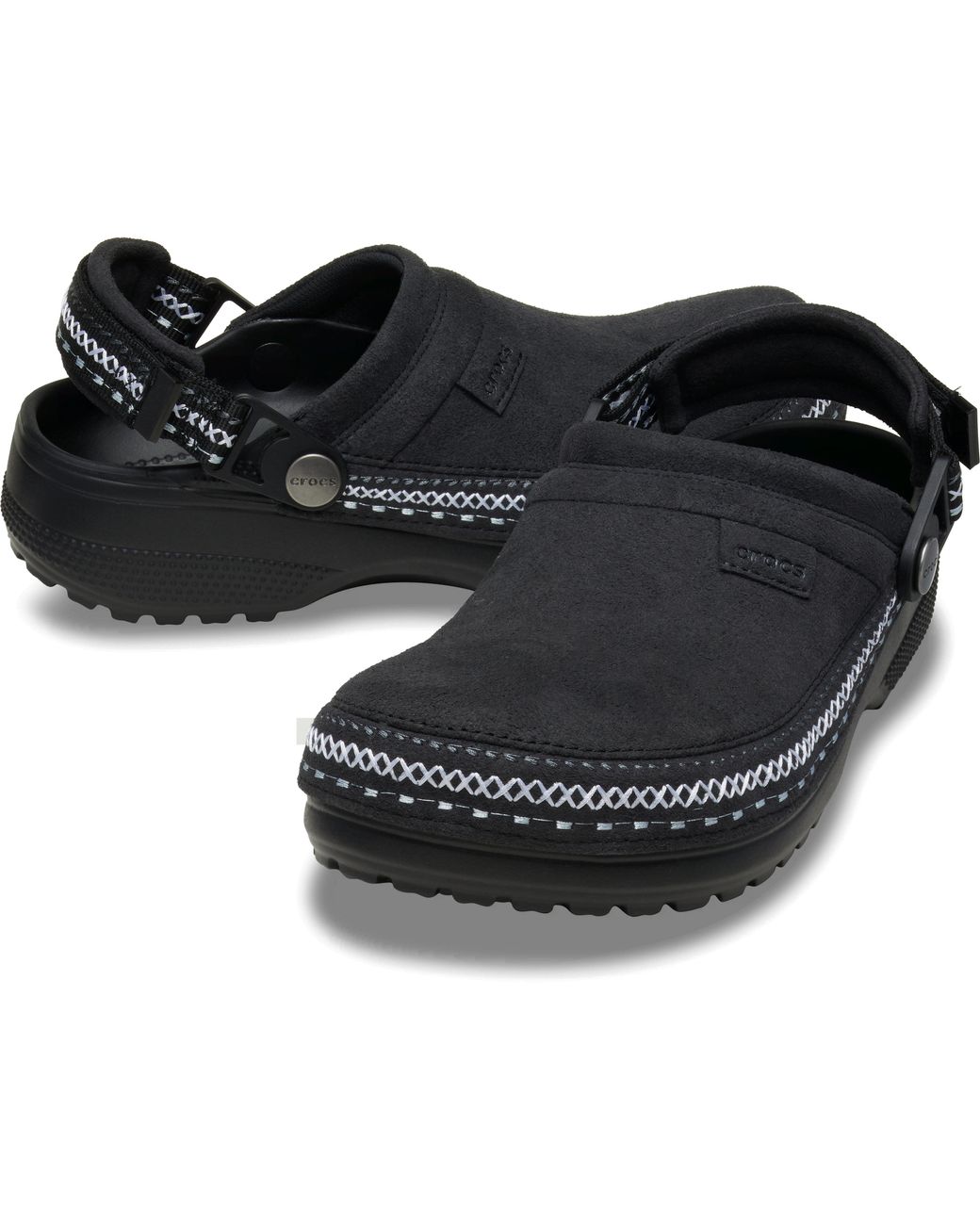 CROCSTM Black Crafted Vegan Suede Stitch