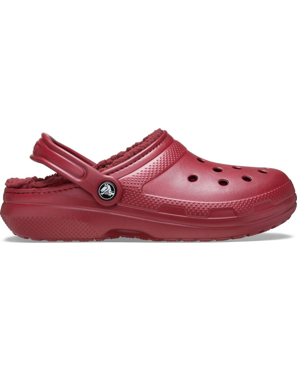 Red crocs cheap with fur