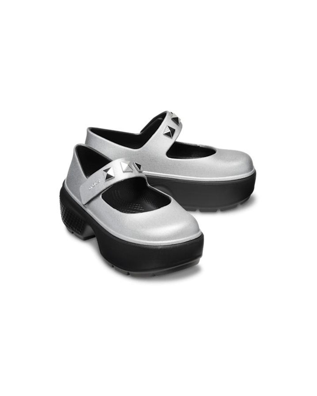 Crocs™ Stomp Metallic Mary Jane in Black | Lyst