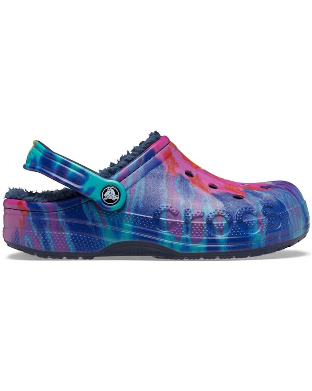 navy multi tie dye crocs