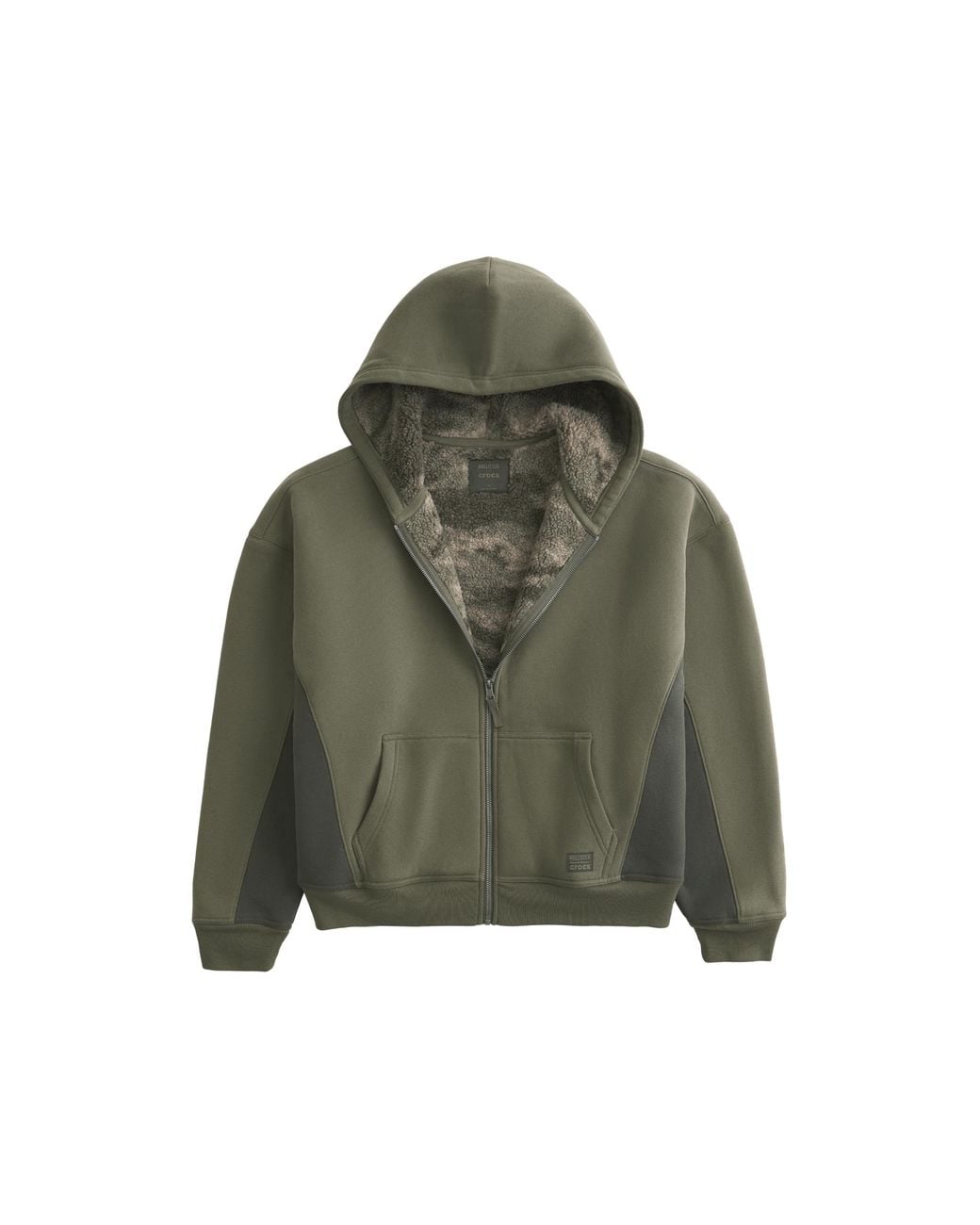 Crocs™ Hollister X Sherpa-Lined Zip-Up Hoodie in Black | Lyst