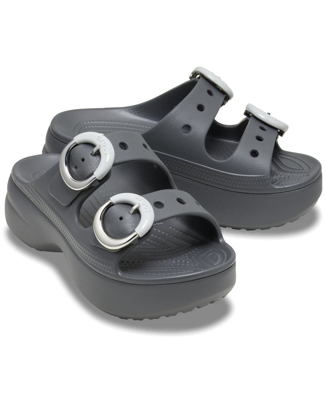 CROCSTM Black Saturday Platform Dipped Buckle Sandal