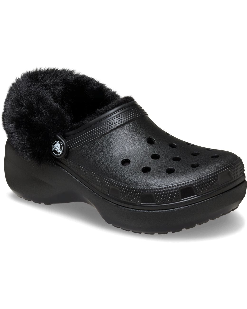 CROCSTM Black Classic Platform Fuzz Lined