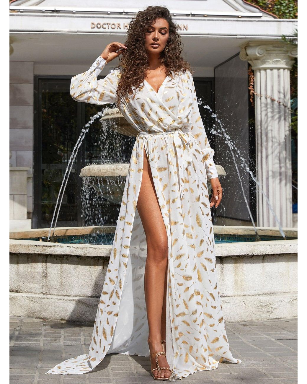 Tie Waist Split Dress 
