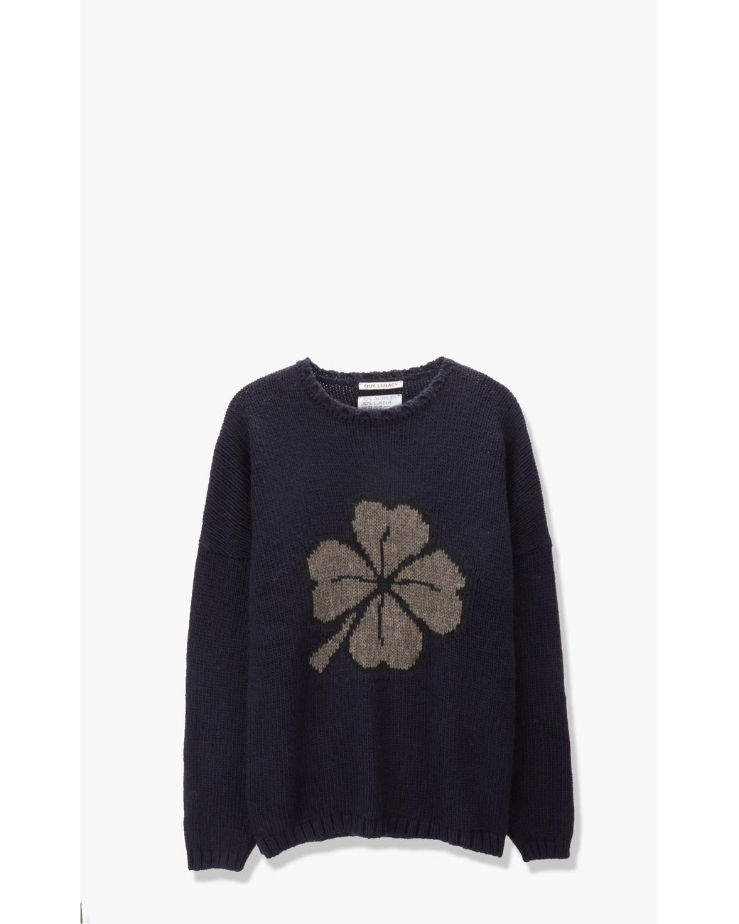 Our Legacy Wool Popover Roundneck Lucky Clover in Black for 