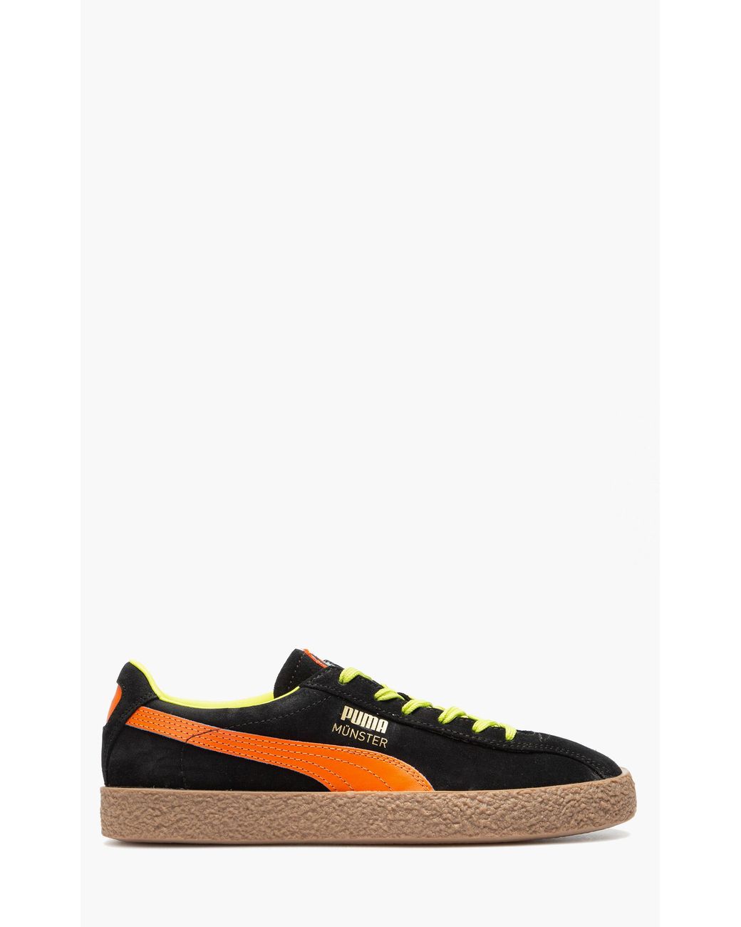 puma suede black orange