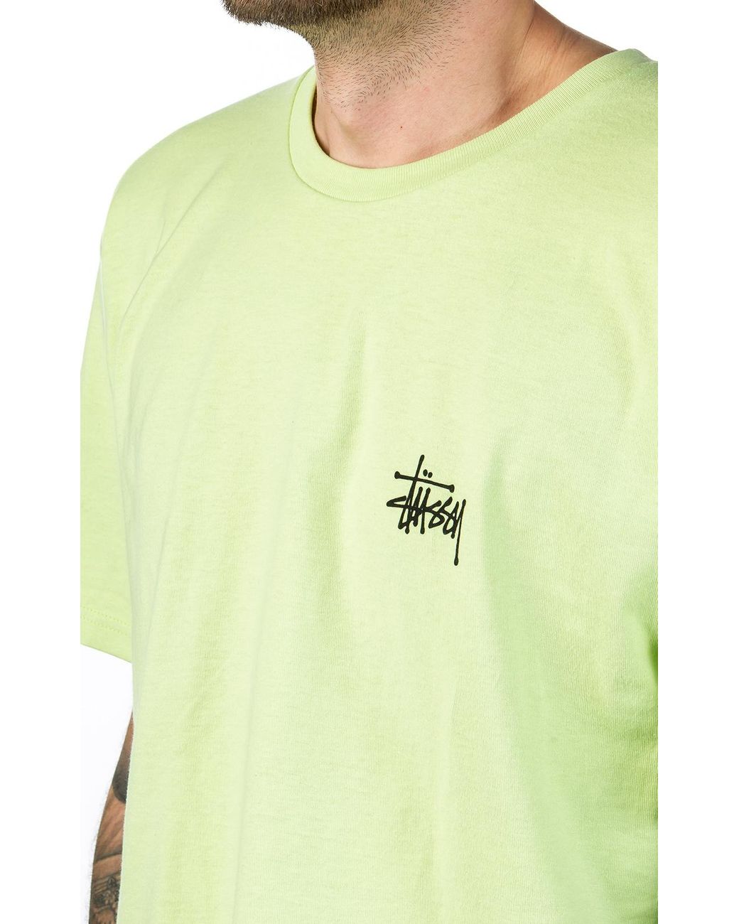 Stussy Cotton Basic Tee Pale Green for 
