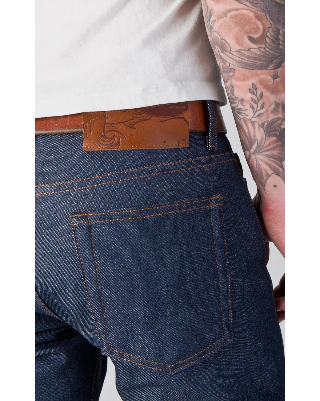 naked and famous natural indigo selvedge