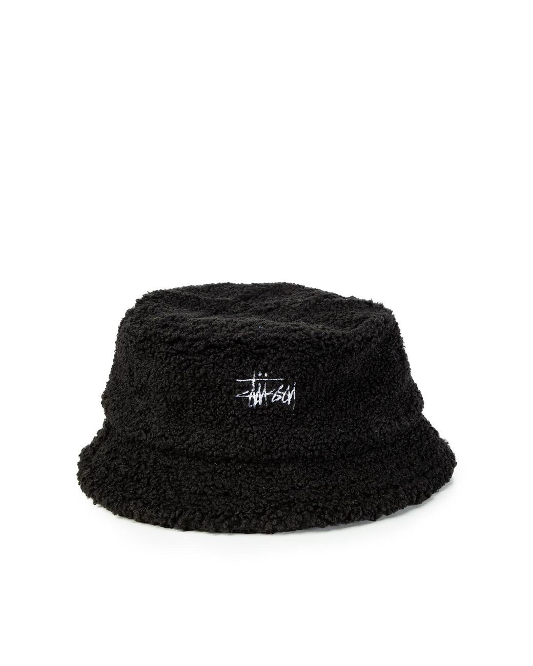 Stussy Sherpa Fleece Bucket Hat Black 