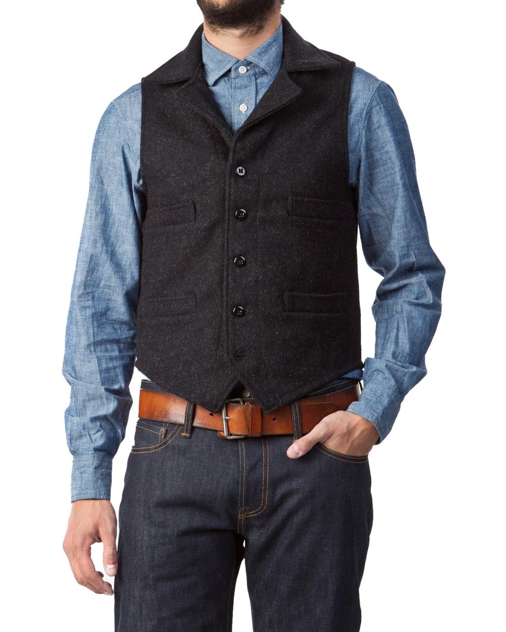 Filson Wool Western Vest Charcoal in Grey (Grey) for Men Lyst UK