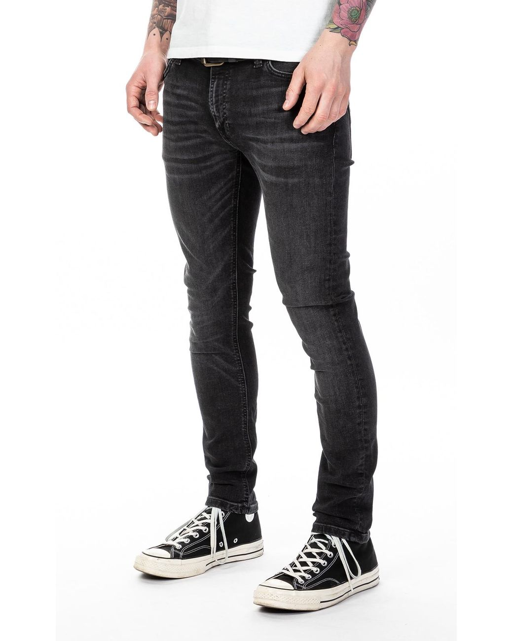 nudie skinny lin black black