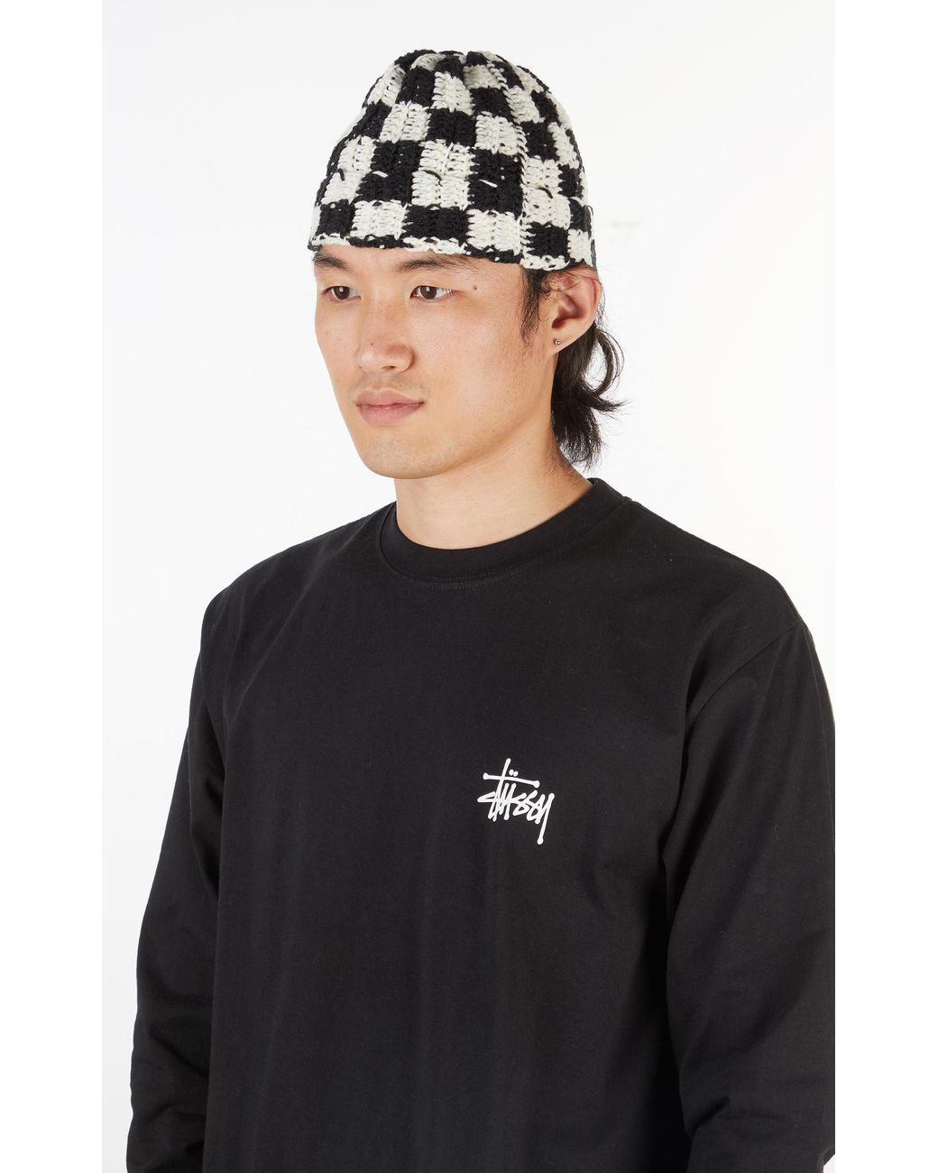 Stussy Synthetic Crochet Checker Beanie 