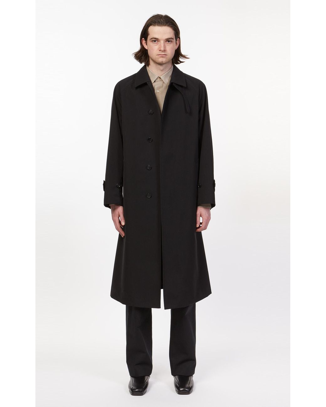AURALEE Wool Max Canvas Soutien Collar Coat in Black for Men | Lyst