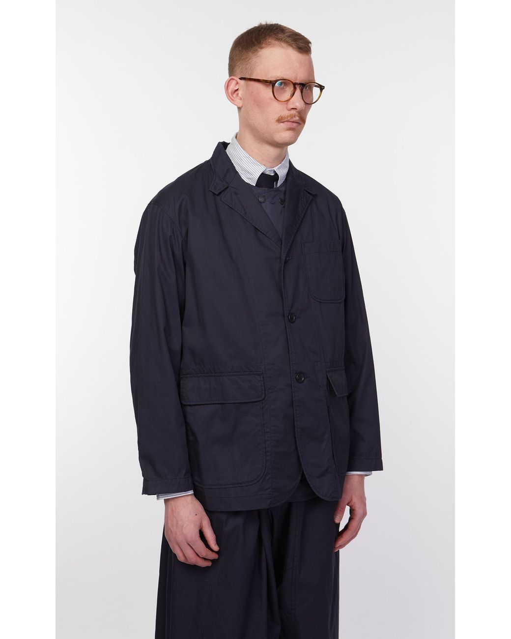 Engineered Garments Cotton Loiter Jacket High Count Twill Dark Navy in Blue  for Men | Lyst