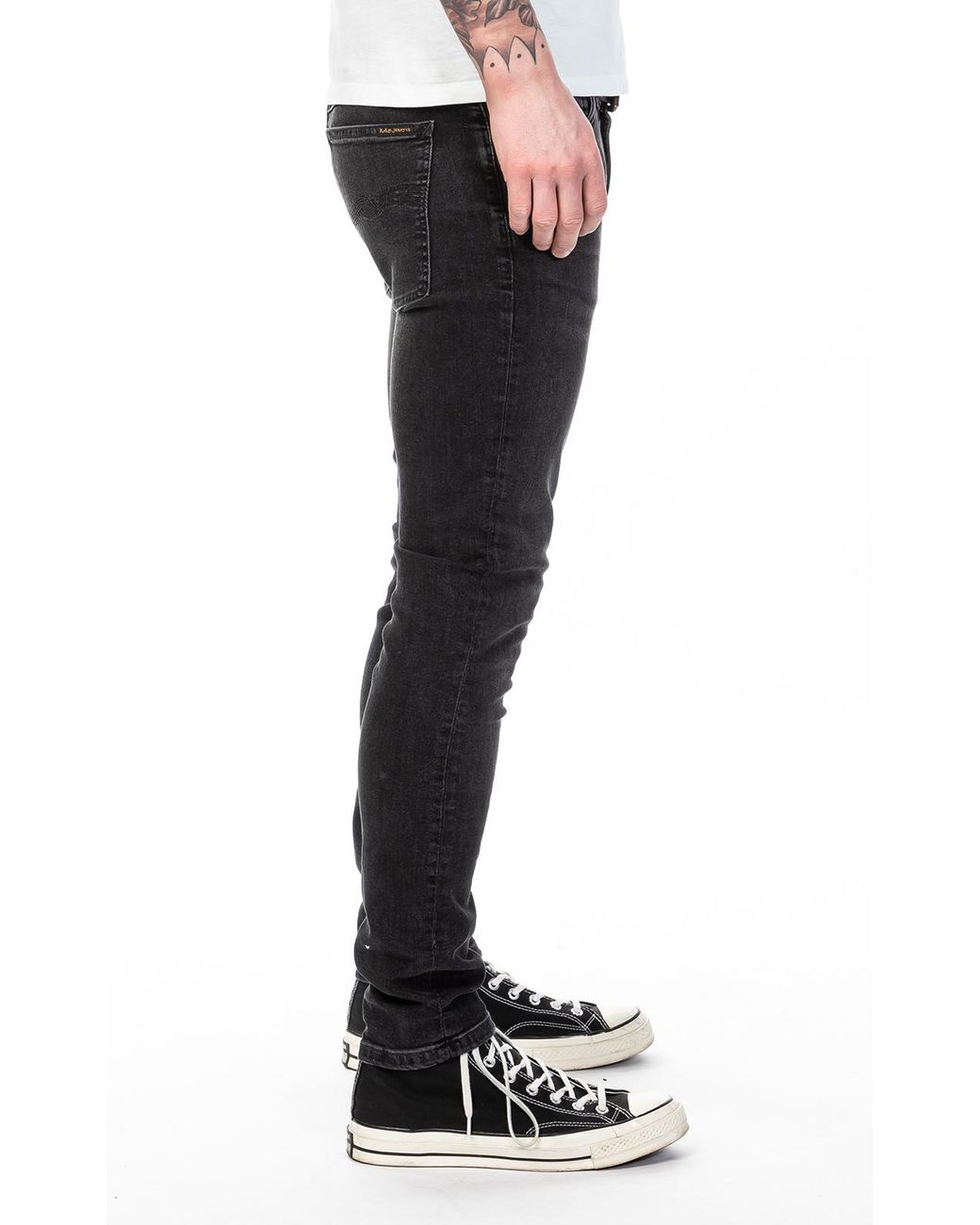 Nudie Jeans Denim Skinny Lin Worn Black 