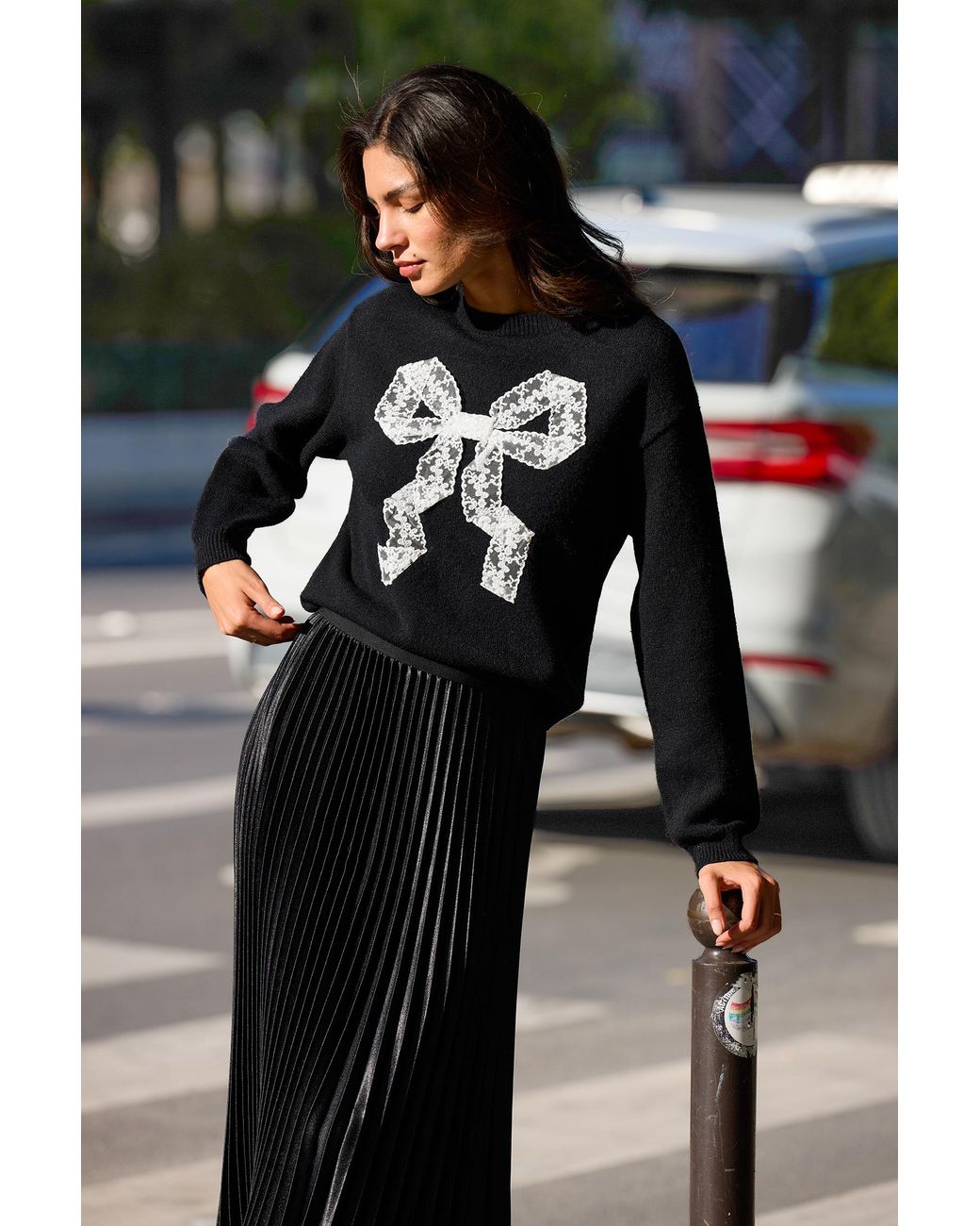 Suéter De By A Thread CUPSHE de color Black