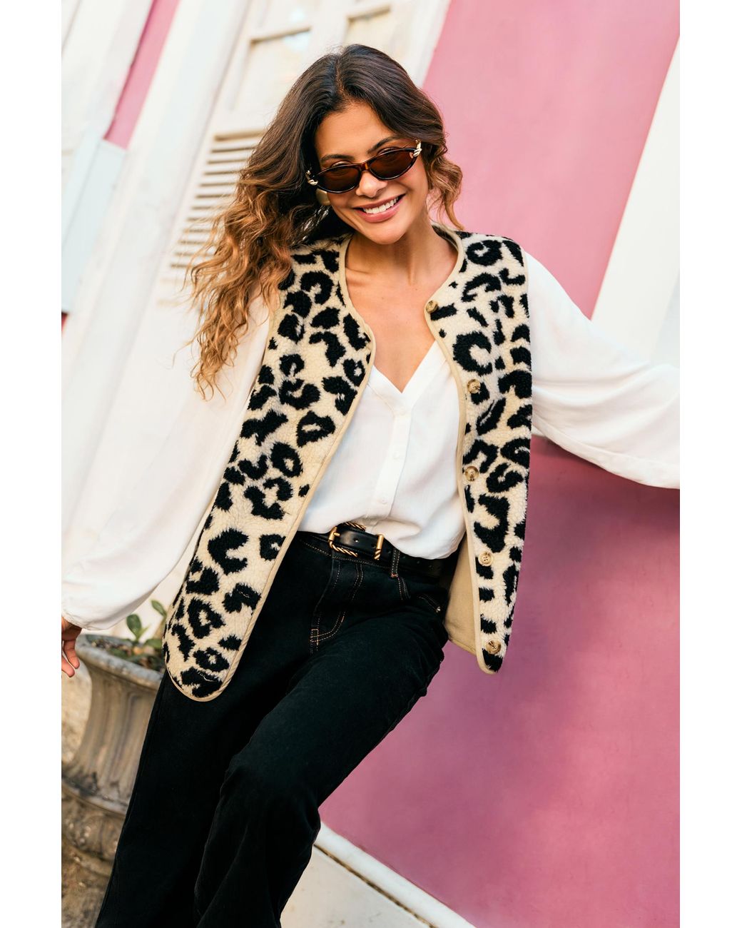 CUPSHE Bold Move Leopard Vest in het Black