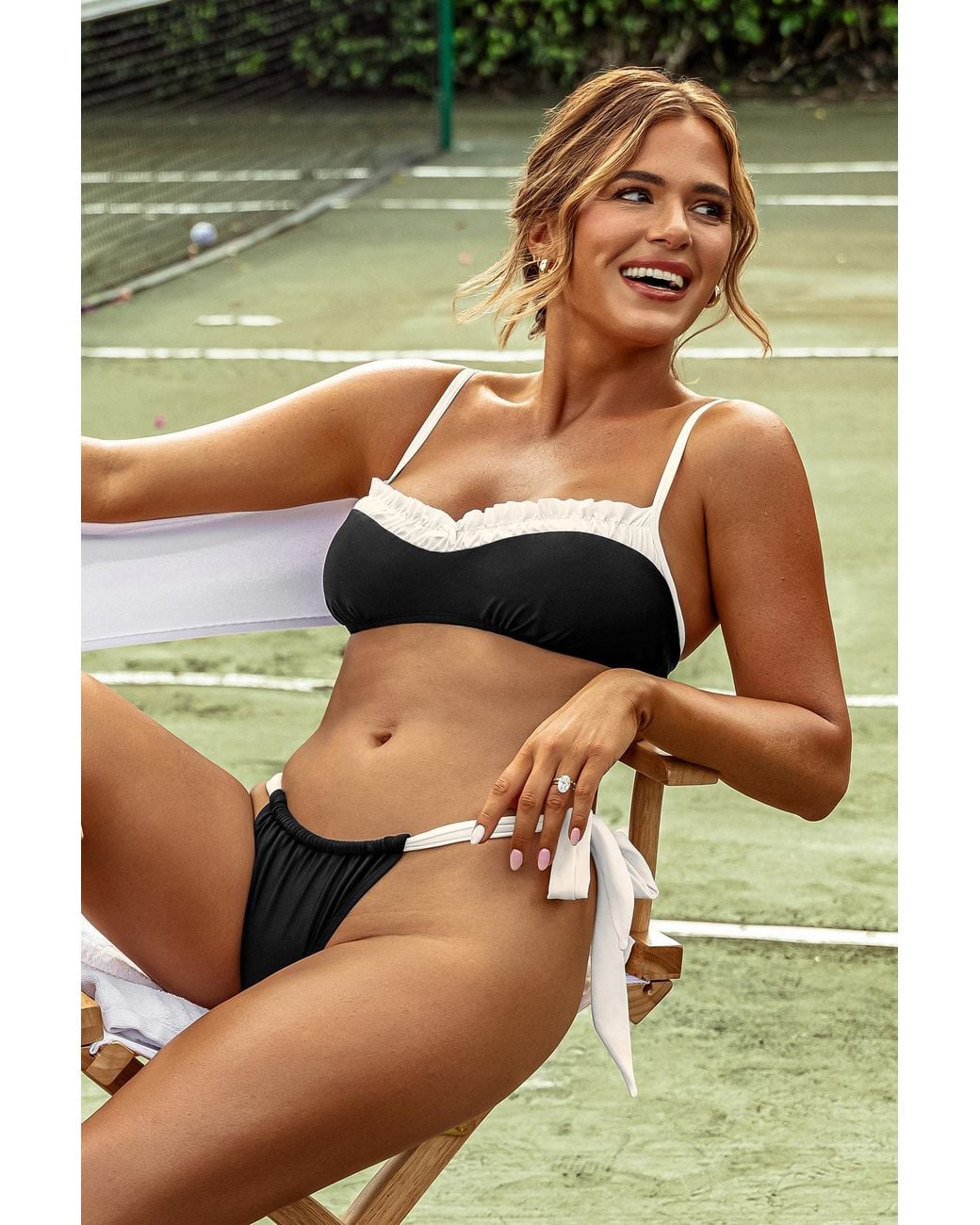 CUPSHE X Jojo Somewhere Warm Bikini Set in het Green