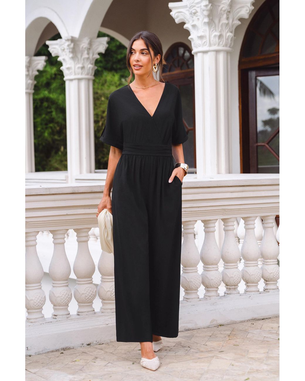 CUPSHE Black Schwarzer Jumpsuit