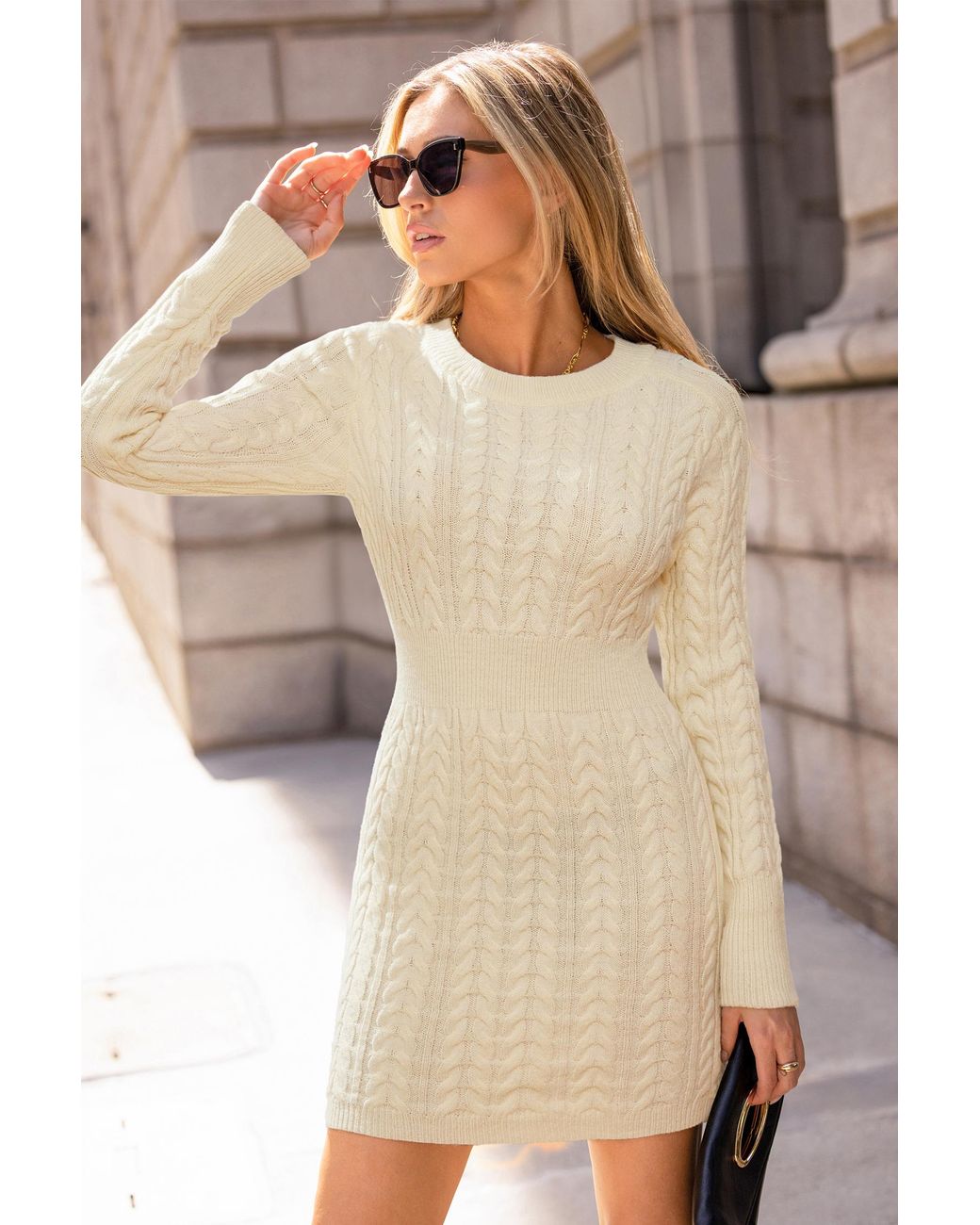 Robe Pull Col Rond CUPSHE en coloris Natural
